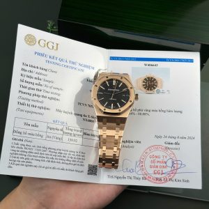 Audemars Piguet Royal Oak 15400OR Black Dial 18K Gold Wrapped Best Replica Watch ZF 41mm