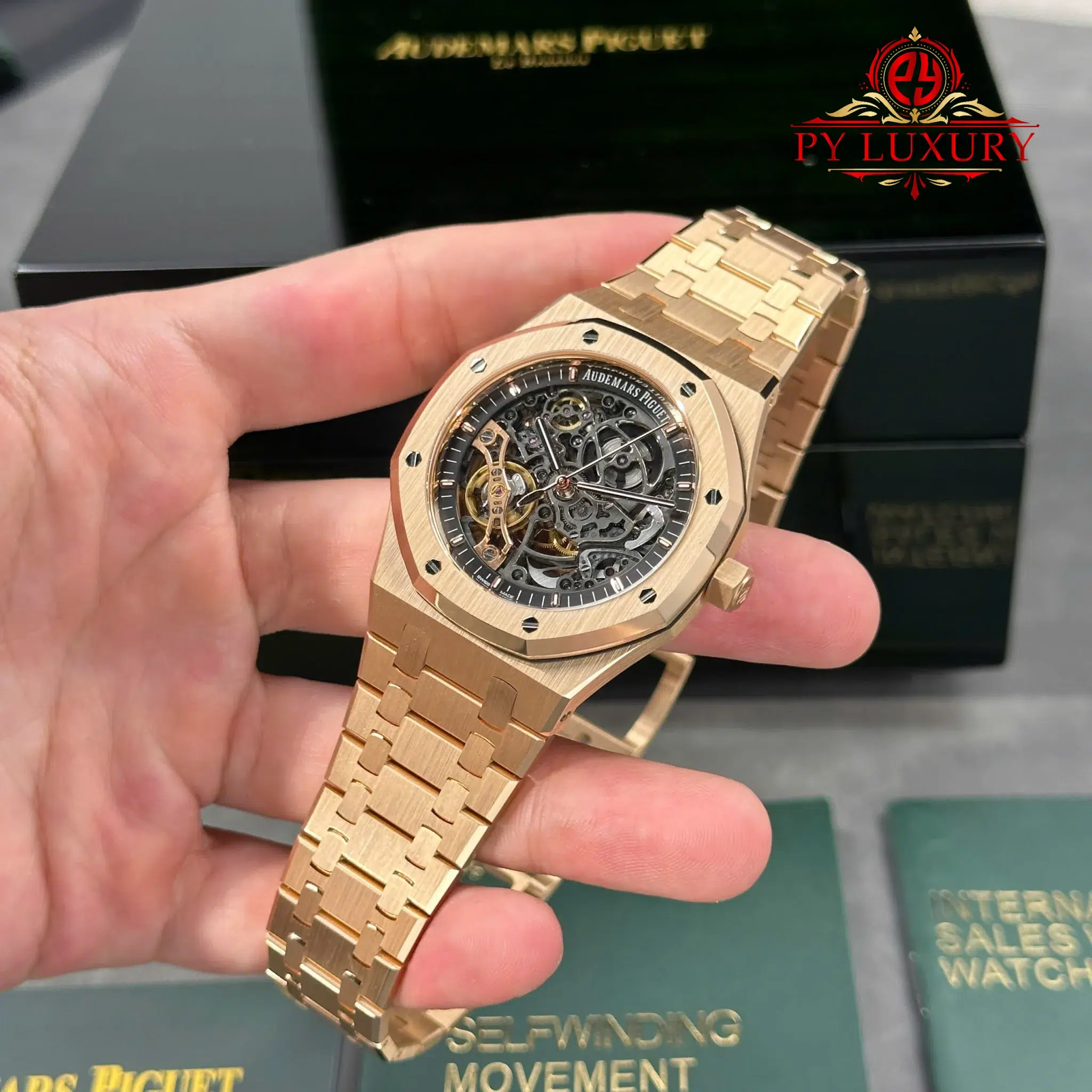 Audemars Piguet Royal Oak 15407OR Double Balance Wheel Openworked Custom Made CNC 18K Solid Rose Gold 41mm - Image 3