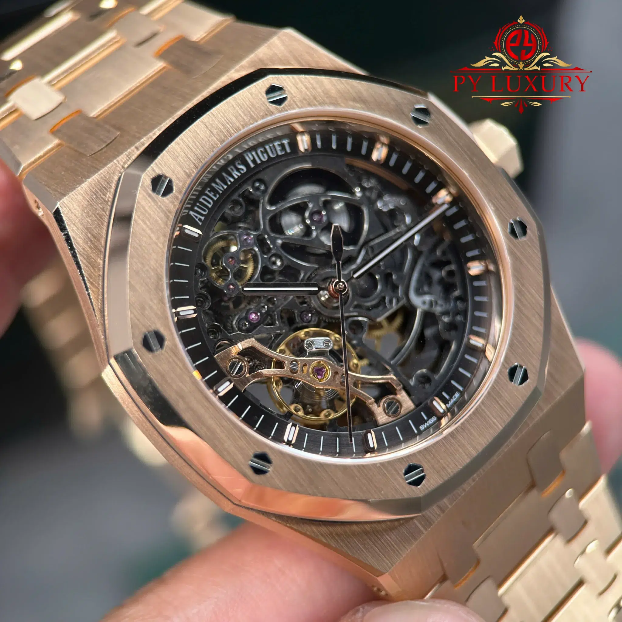 Audemars Piguet Royal Oak 15407OR Double Balance Wheel Openworked Custom Made CNC 18K Solid Rose Gold 41mm - Image 8