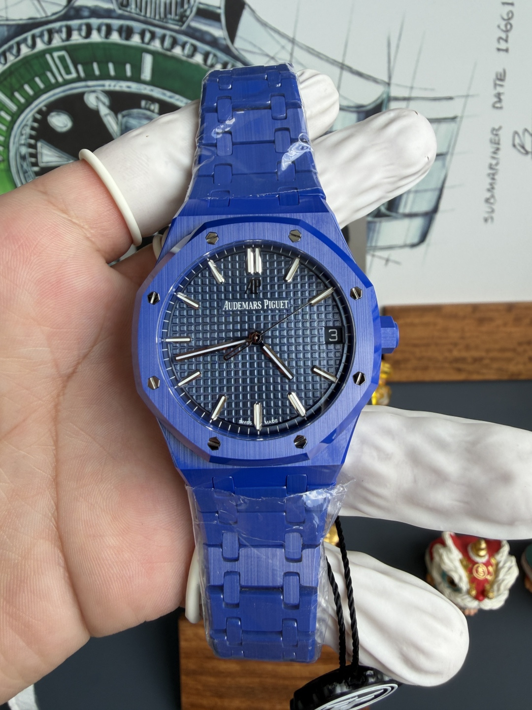 Audemars Piguet Royal Oak 15500 Blue Dial Blue Ceramic 1:1 Best Replica 41mm ZF (Free Sprung)