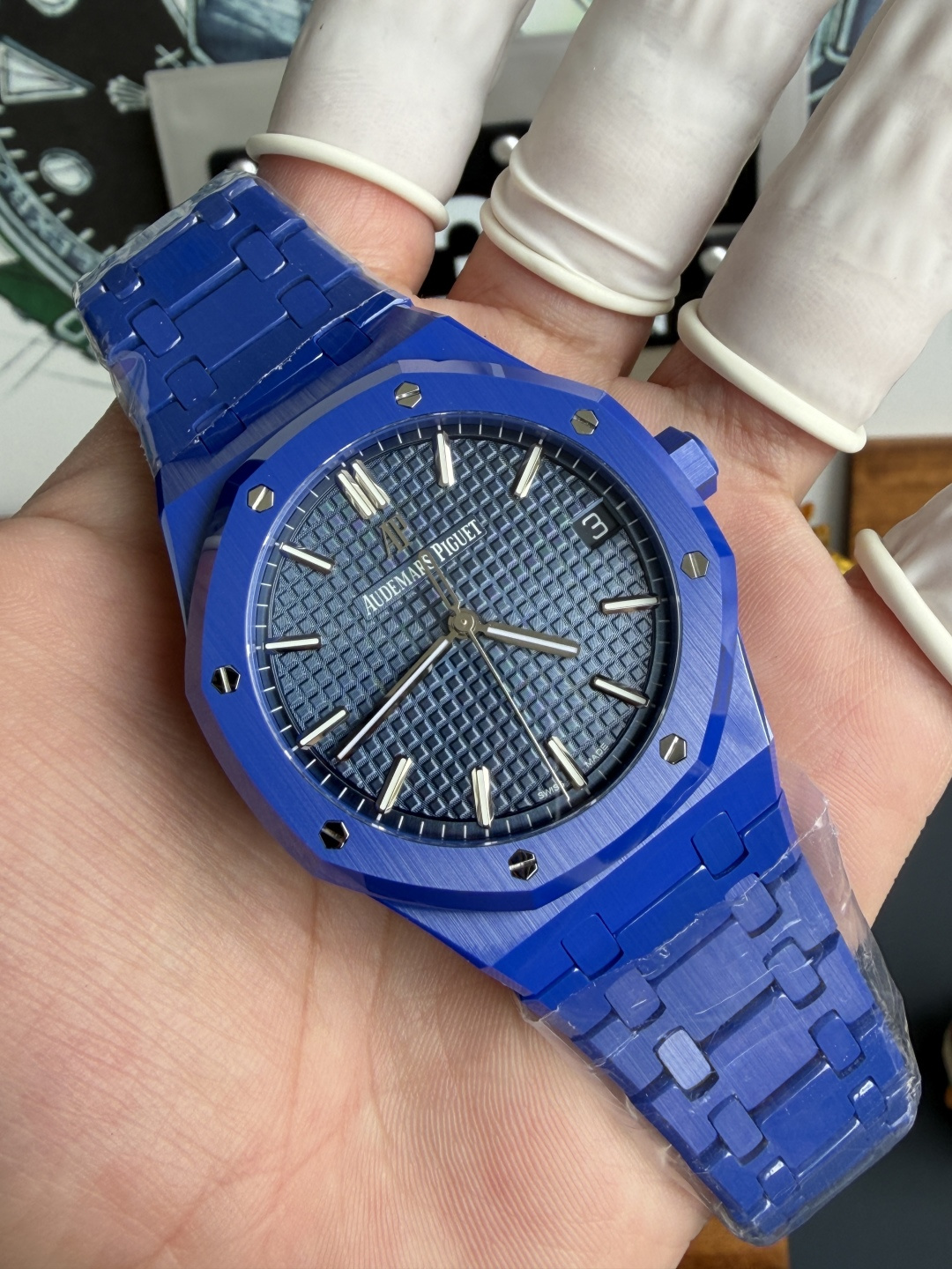 Audemars Piguet Royal Oak 15500 Blue Dial Blue Ceramic 1:1 Best Replica 41mm ZF (Free Sprung) - Image 5