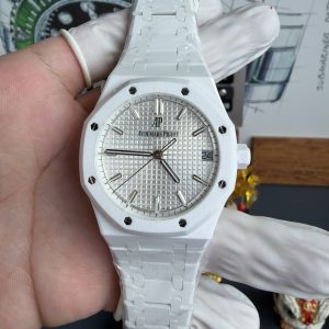 Audemars Piguet Royal Oak 15500 White Ceramic Silver Dial Super Clone 41mm ZF (Free Sprung)