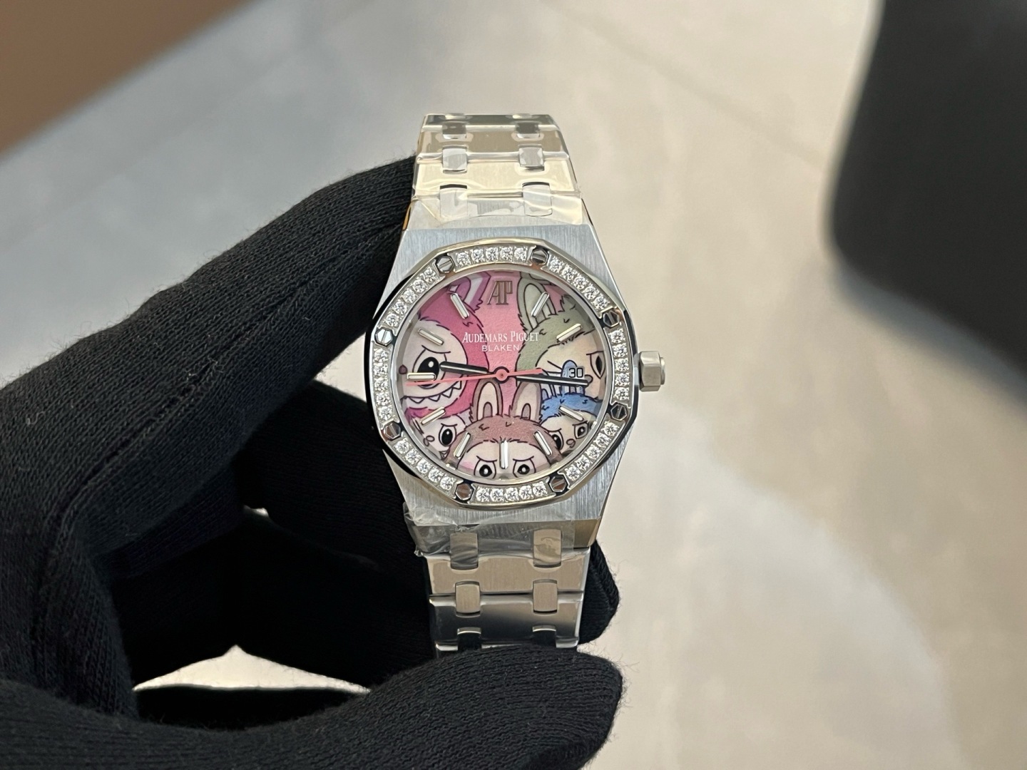 Audemars Piguet Royal Oak Lady Labubu Dial Diamond Bezel Best Replica OMF 34mm