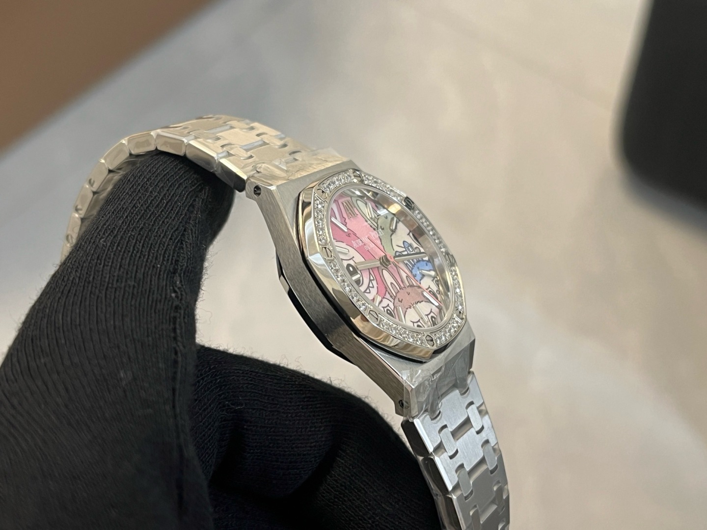 Audemars Piguet Royal Oak Lady Labubu Dial Diamond Bezel Best Replica OMF 34mm - Image 5