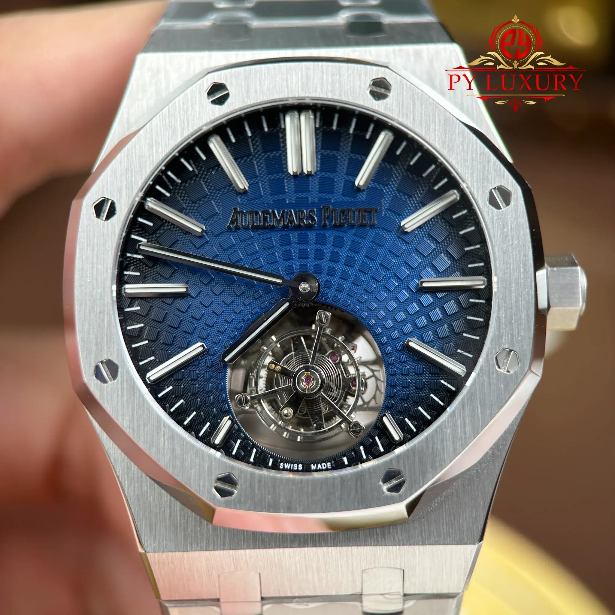 Audemars Piguet Royal Oak Flying Tourbillon 26530ST Selfwinding Blue Dial Best Replica BBS 41mm - Image 5
