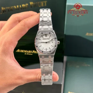 Audemars Piguet Royal Oak Lady White Dial Diamond Bezel Best Replica 34mm