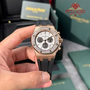 Audemars Piguet Royal Oak Offshore 26231OR Rose Gold Silver Dial Diamond Bezel 1:1 Best Replica PPF 37mm