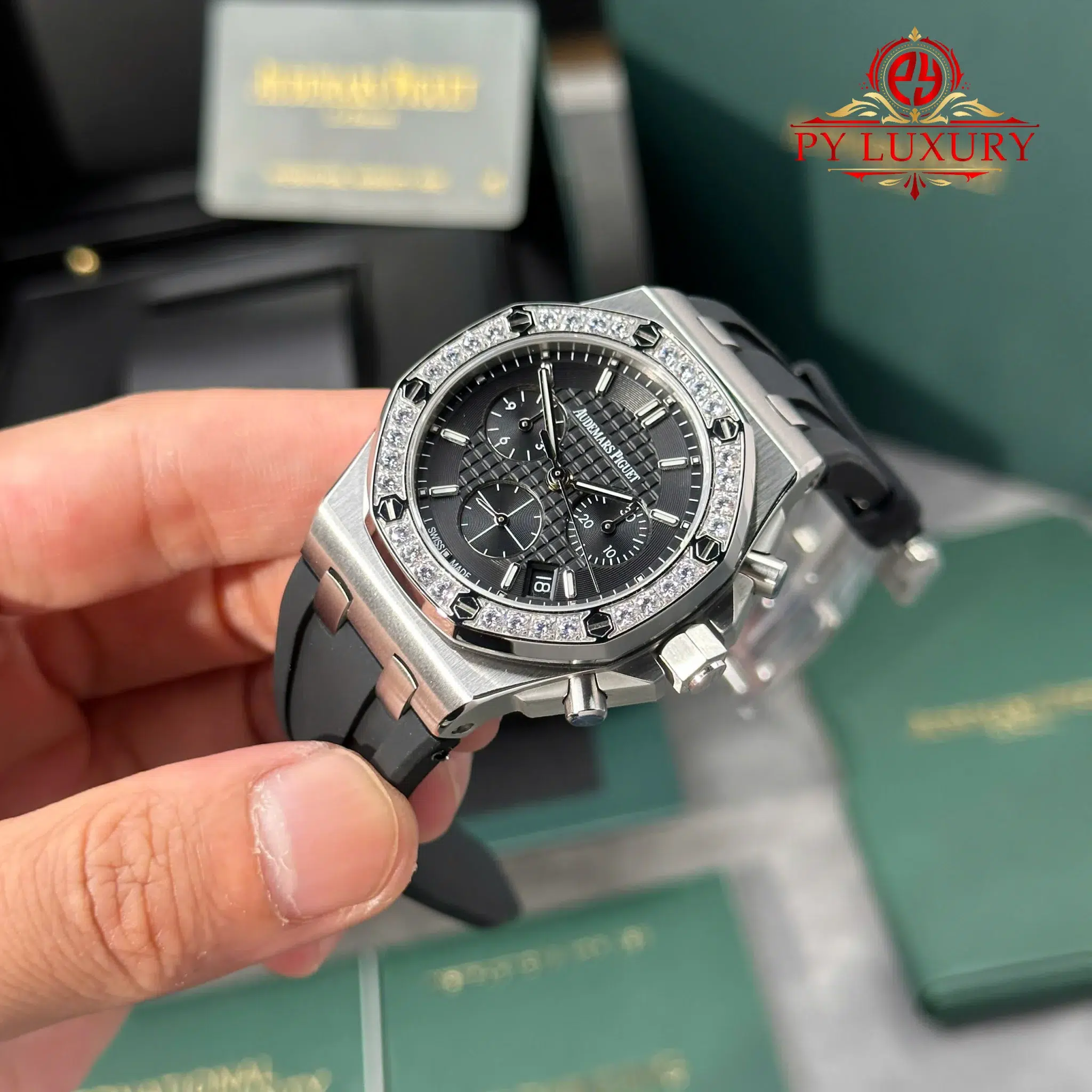 Audemars Piguet Royal Oak Offshore 26231ST Black Dial Diamond Bezel 1:1 Best Replica PPF 37mm - Image 3
