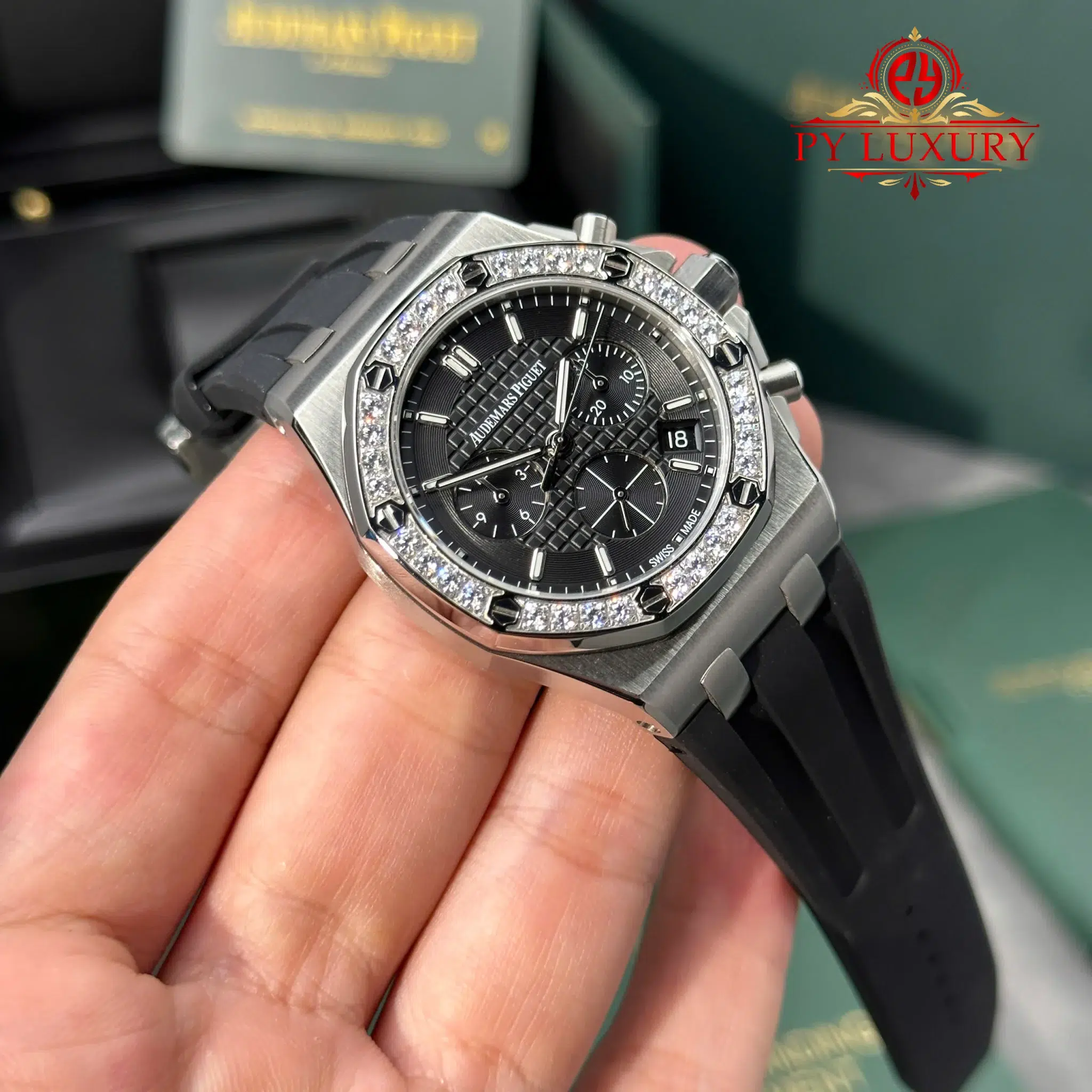 Audemars Piguet Royal Oak Offshore 26231ST Black Dial Diamond Bezel 1:1 Best Replica PPF 37mm - Image 4