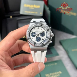 Audemars Piguet Royal Oak Offshore Chronograph 26231ST White Dial Diamond Bezel 1:1 Best Replica PPF 37mm