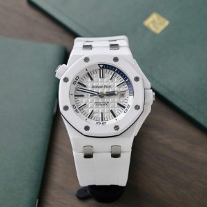 Đồng Hồ Audemars Piguet Royal Oak Offshore Diver 15707CB Mặt Trắng Vỏ Gốm Trắng Replica APSF 42mm