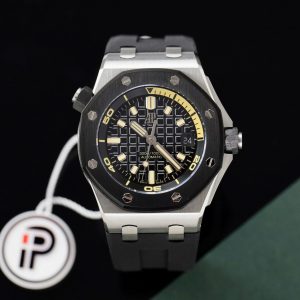 Đồng Hồ Audemars Piguet Royal Oak Offshore Diver 15720CN Mặt Đen Viền Gốm Đen Replica IPF 42mm