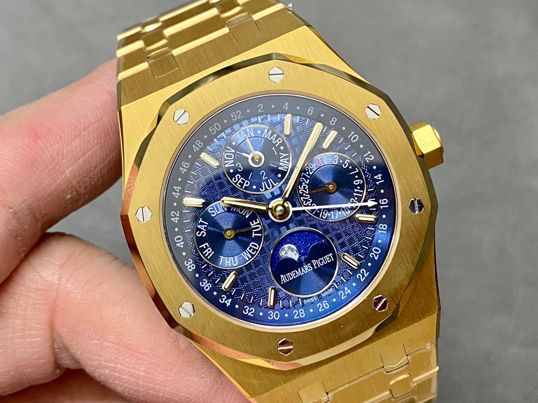 Đồng Hồ Audemars Piguet Royal Oak Perpetual Calendar 26574BA Vàng Vàng Mặt Xanh Replica Cao Nhất 41mm - Image 2