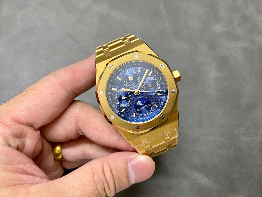 Đồng Hồ Audemars Piguet Royal Oak Perpetual Calendar 26574BA Vàng Vàng Mặt Xanh Replica Cao Nhất 41mm