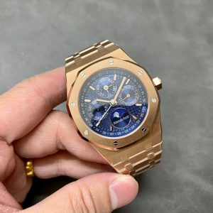 Đồng Hồ Audemars Piguet Royal Oak Perpetual Calendar 26574OR Vàng Hồng Mặt Xanh Rep 1:1 BBR 41mm