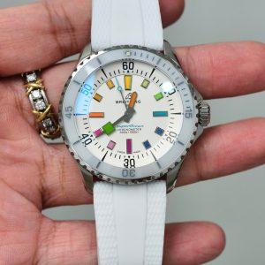 Breitling Superocean Rainbow White Dial A17375A61A1S1 White Rubber Strap 1:1 Best Replica 42mm