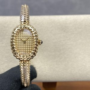 Cartier Baignoire Clou De Paris Mini Model 18K Gold Plating Best Replica (Wrist Size 15, 16, 17cm)