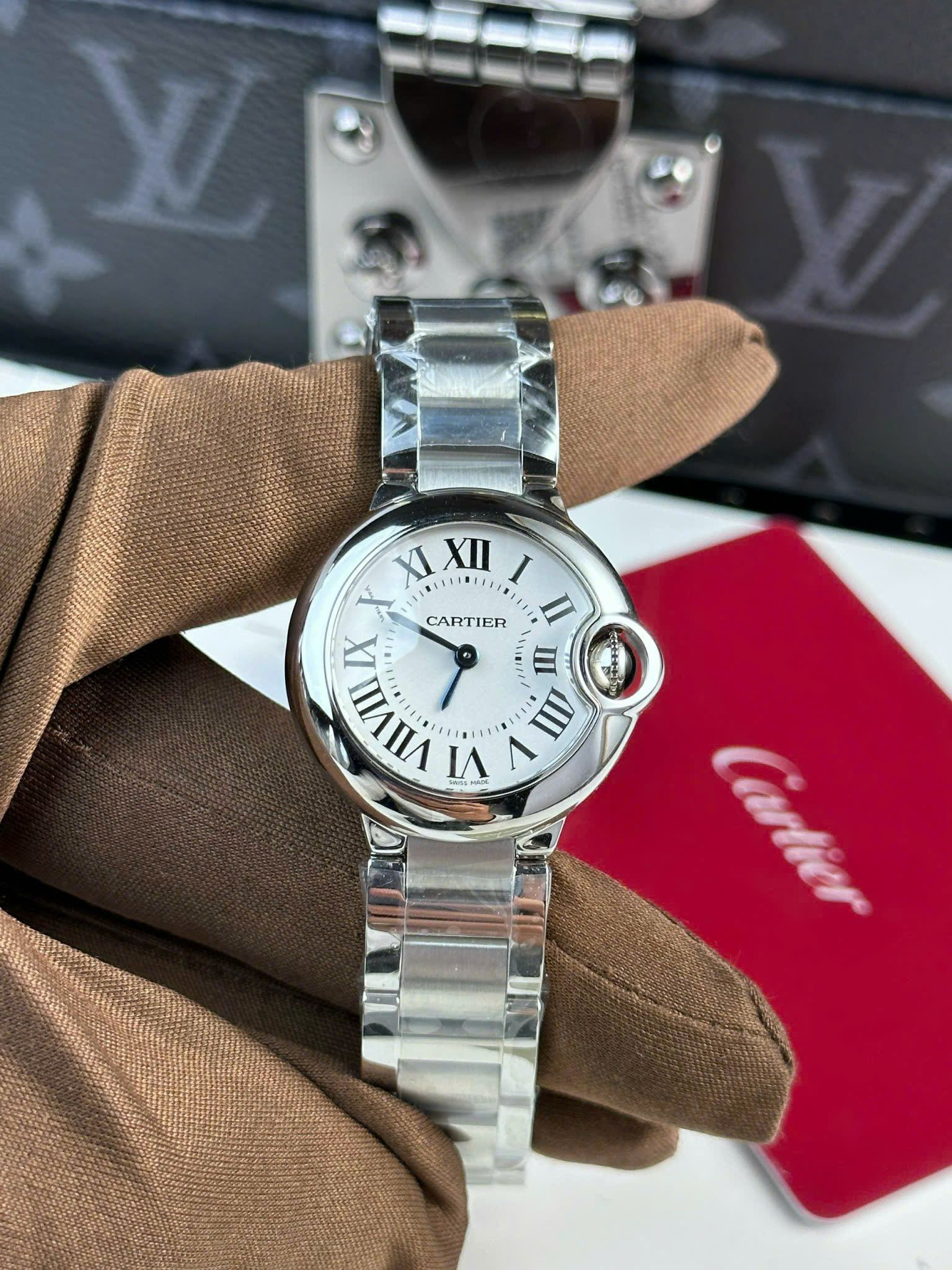 Cartier Ballon Bleu WSBB0067 Silvered Opaline Dial Quartz Best Replica AF 28mm