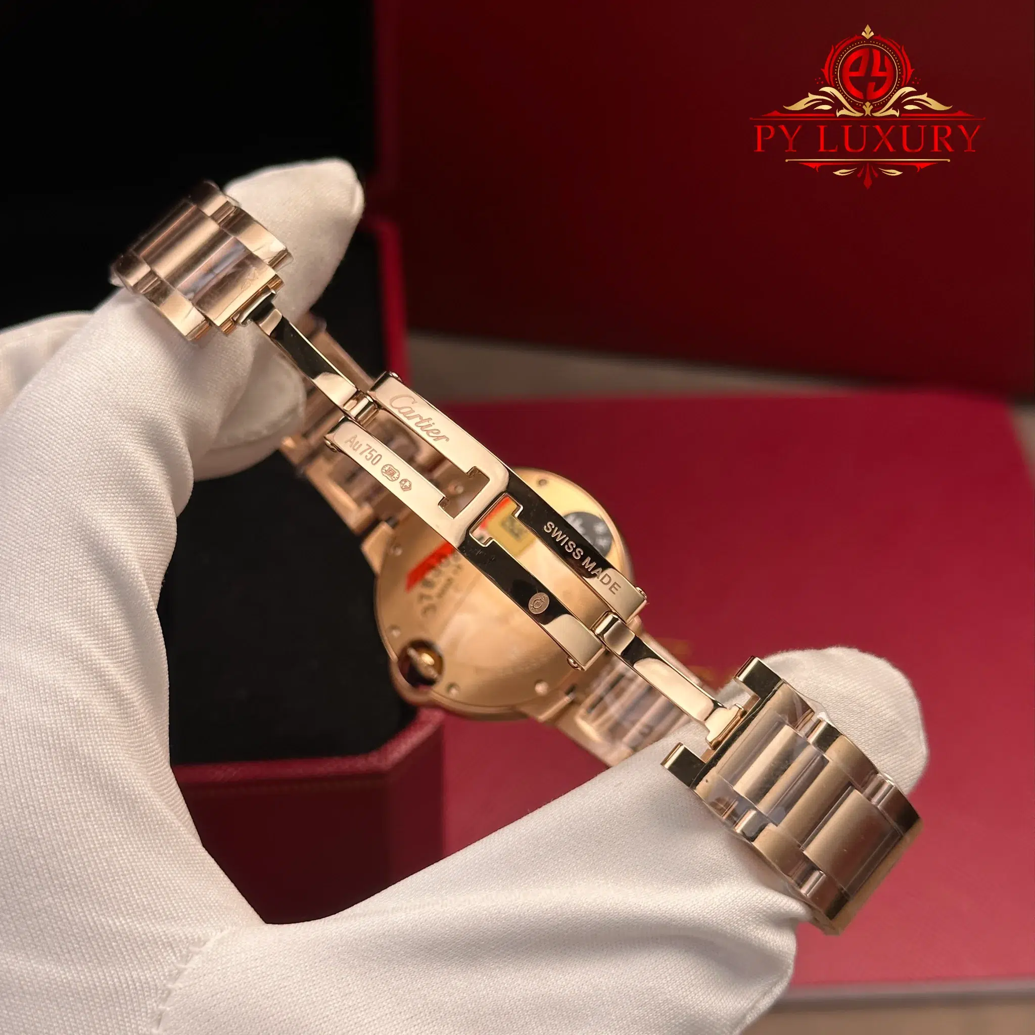 Cartier Ballon Bleu WE902034 Automatic Rose Gold Silver Dial Diamond Bezel Best Replica AF 33mm - Image 12