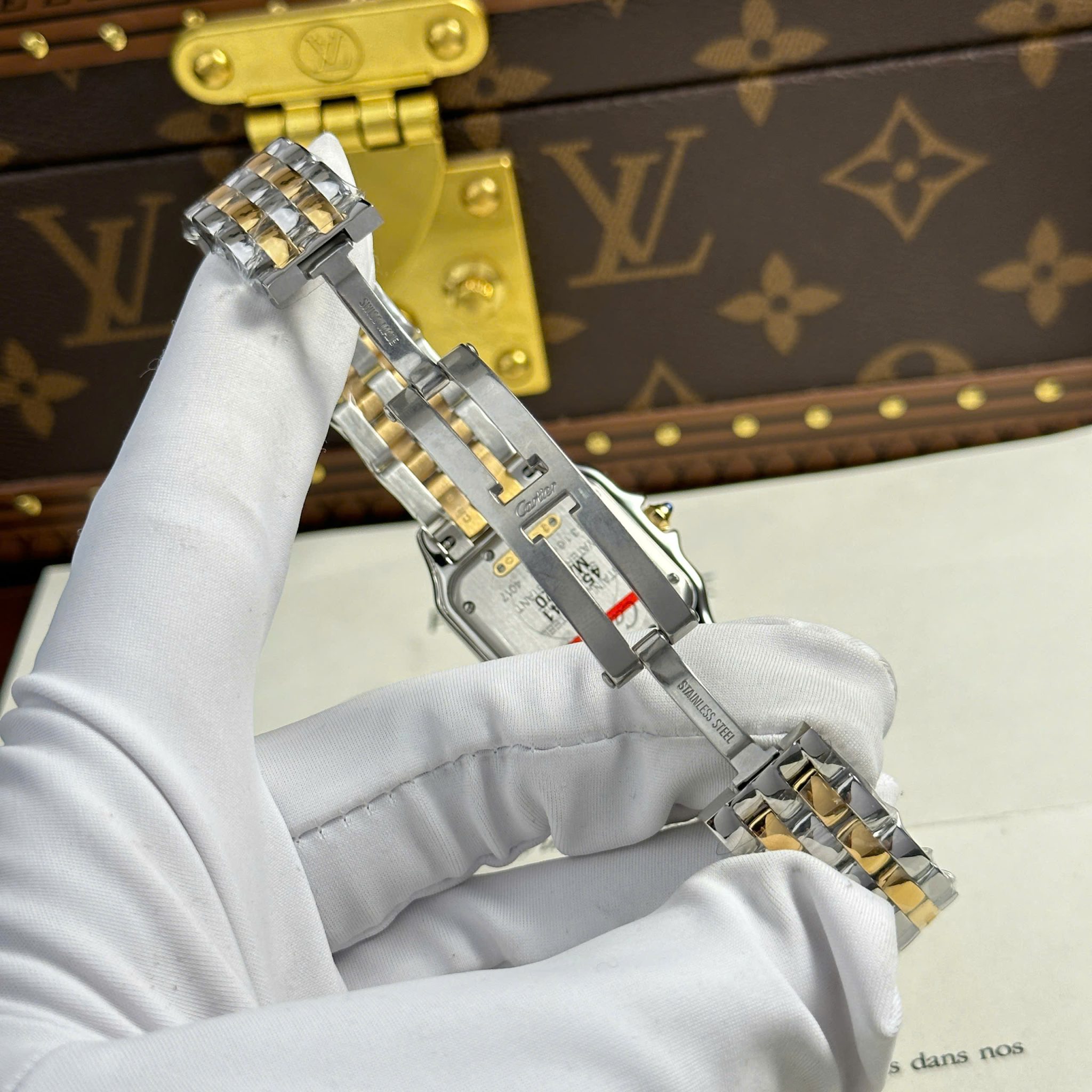 Cartier Panthère Medium Model Steel & Yellow White Dial Best Replica BVF 27mm x 36mm - Image 10
