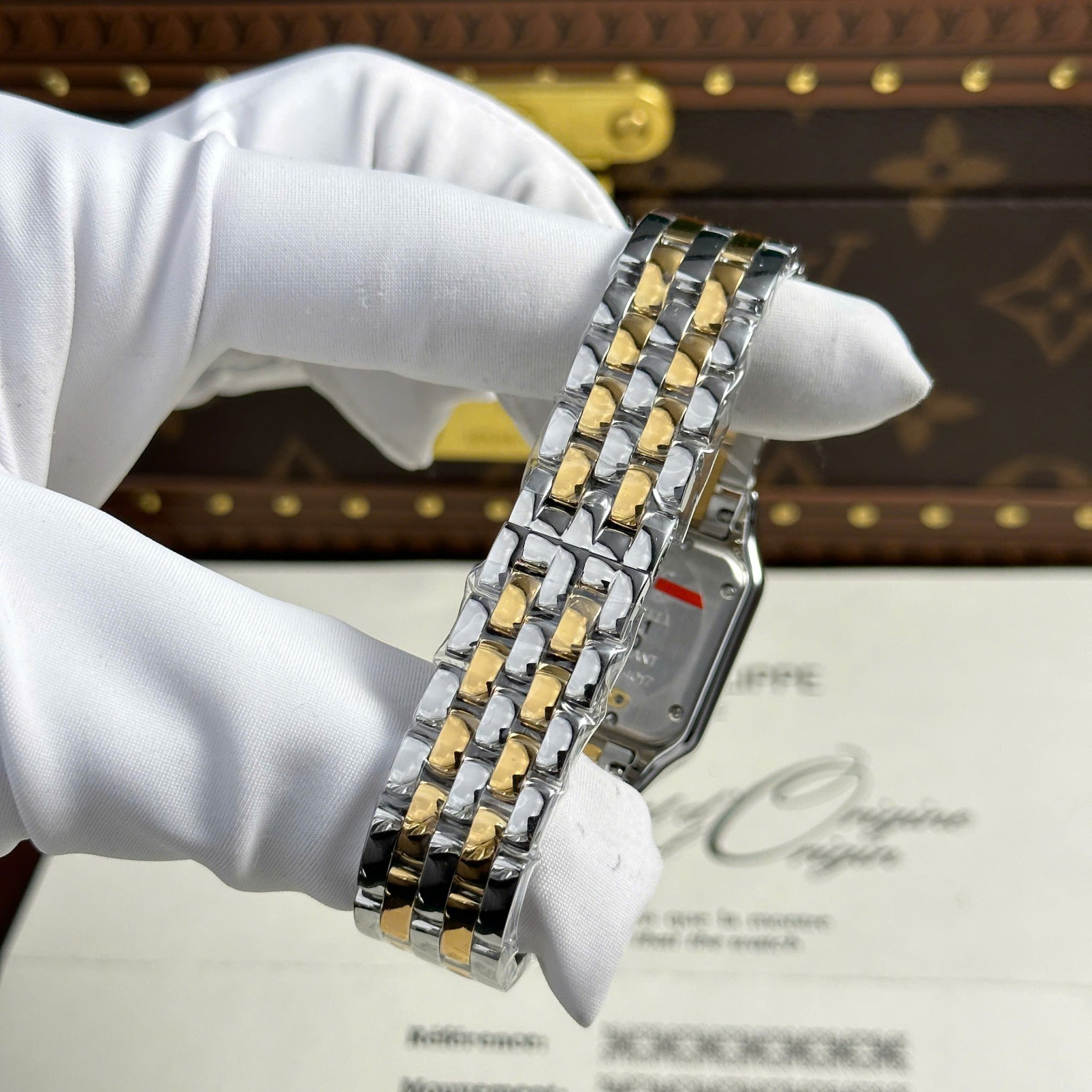 Cartier Panthère Medium Model Steel & Yellow White Dial Best Replica BVF 27mm x 36mm - Image 11