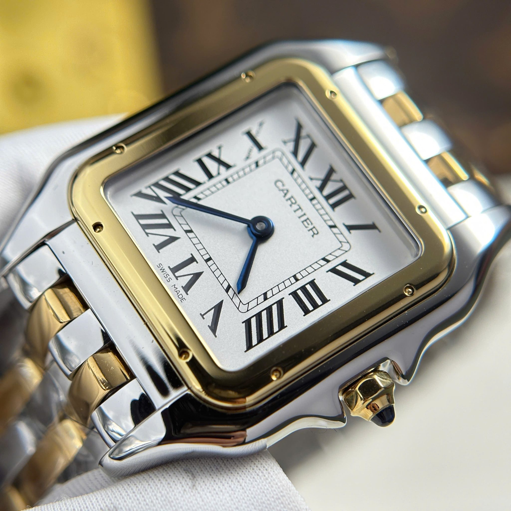 Cartier Panthère Medium Model Steel & Yellow White Dial Best Replica BVF 27mm x 36mm - Image 5