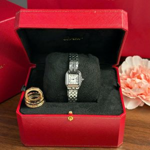 Đồng Hồ Nữ Cartier Panthère Vỏ Thép Mặt Trắng Replica BVF 23mm x 30mm