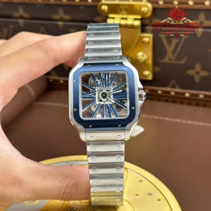 Cartier Santos De Cartier Skeleton Blue WHSA0026 Large Model Super Clone MLF 39.8mm