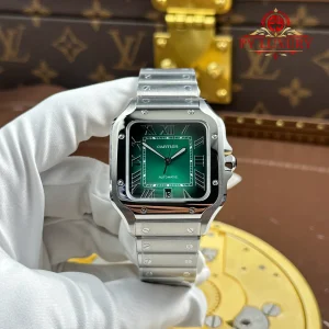 Cartier Santos Large Model Green Dial Best Replica BVF 39.8mm
