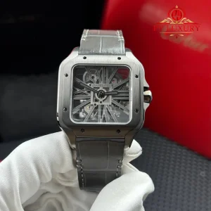Cartier Santos Skeleton ADLC “Noctambule” WHSA0009 Leather Strap 1:1 Best Replica 39.8mm
