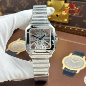 Đồng Hồ Nam Cartier Santos Skeleton WHSA0015 Large Model Replica Cao Nhất 39.8mm