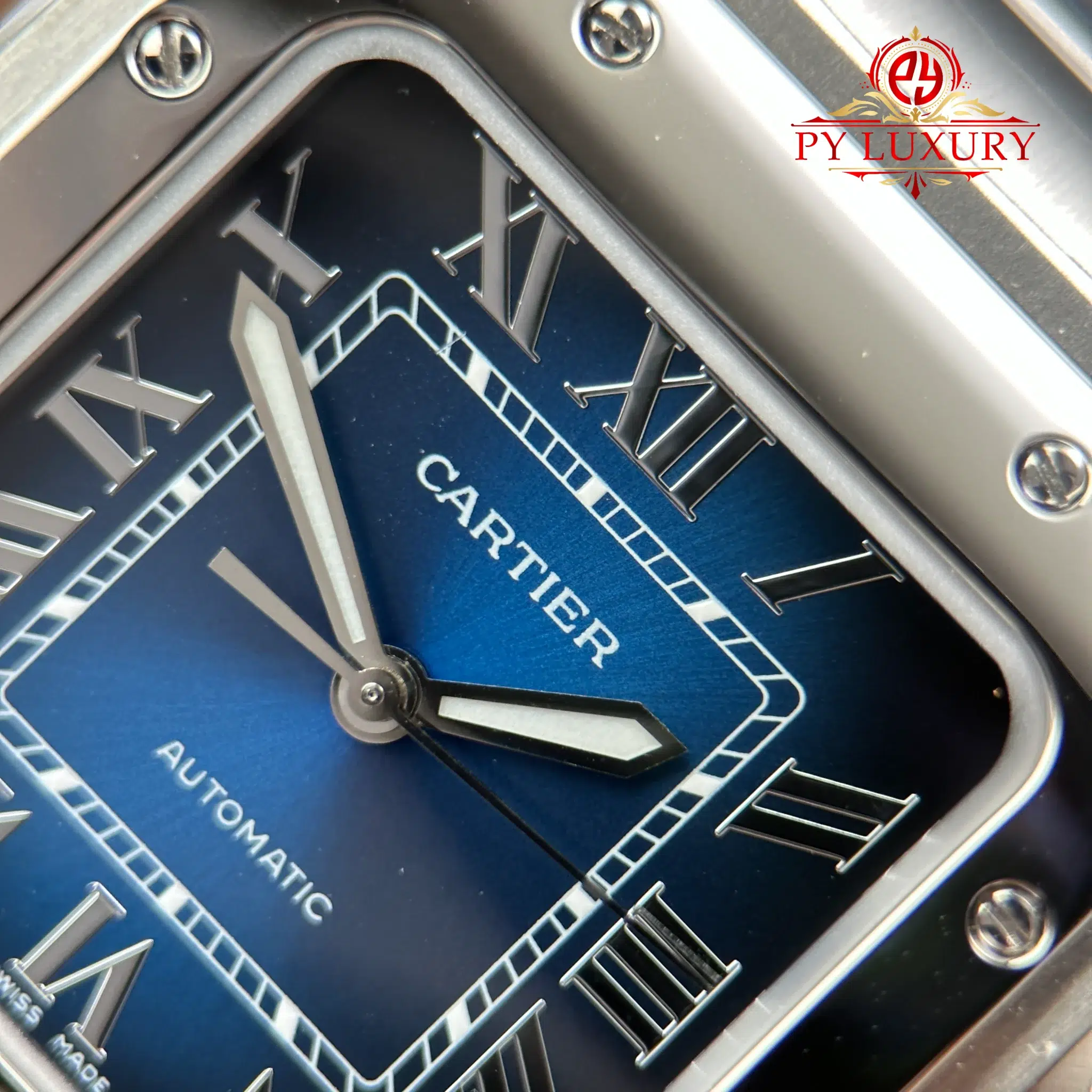 Cartier Santos WSSA0063 Blue Dial Medium Model Best Quality Replica BVF 35.1mm - Image 7
