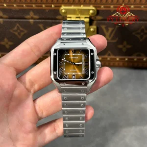 Cartier Santos WSSA0064 Brown Dial Large Model Best Replica BVF 39.8mm