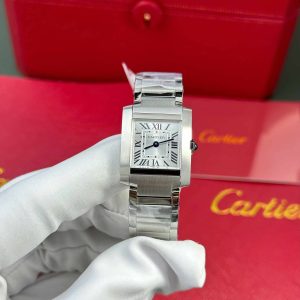 Đồng Hồ Nữ Cartier Tank Francaise WSTA0065 Small Model Mặt Số Bạc Replica 25.7 x 21.2mm
