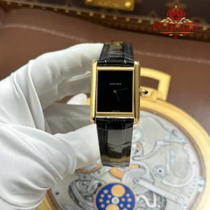 Cartier Tank Louis WGTA0091 Yellow Gold Black Dial Leather Strap 1:1 Best Clone 33.7mm x 25.5mm