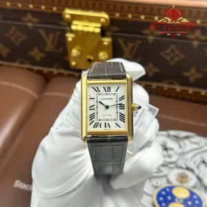 Đồng Hồ Cartier Tank Louis WGTA0357 Vàng Vàng Dây Da Replica AF 38.1mm x 27.75mm