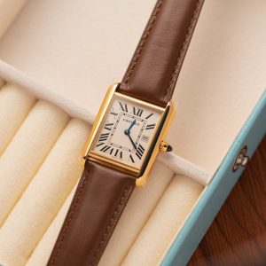 Đồng Hồ Nữ Cartier Tank Louis W1529756 Vàng Vàng Dây Da Replica AF 33.7mm x 25.5mm