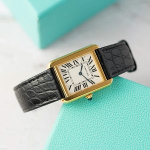 Đồng Hồ Nữ Cartier Tank Solo W5200002 Vàng Vàng Dây Da Replica 31 x 24 mm