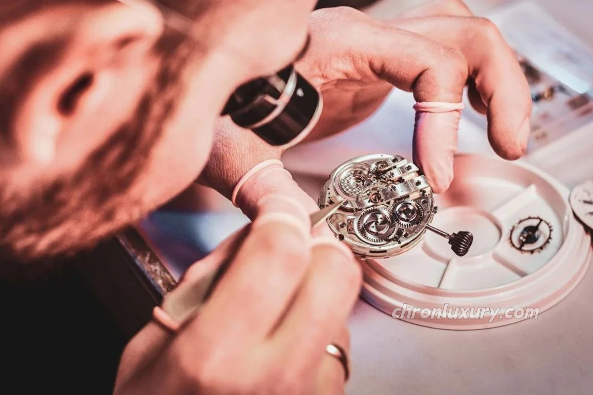 A Watch Specialist Repairing a Replica Watch