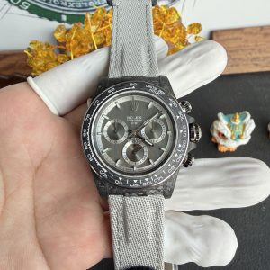 DiW Rolex Graphite Daytona NOVA Gray Dial Black Carbon Nilon Strap Super Clone 40mm
