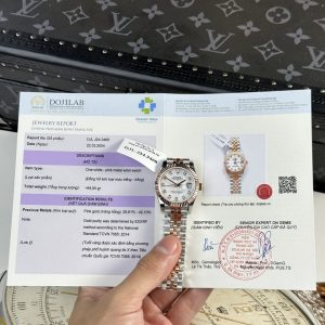 Đồng Hồ Rolex Datejust Demi Chế Tác Bọc Vàng 10K Mặt Xà Cừ Trắng 31mm
