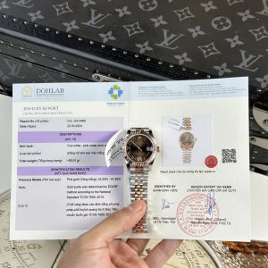 Đồng Hồ Rolex Datejust Demi Bọc Vàng 10K Mặt Số Chocolate Cọc Số La Mã 31mm