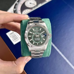 Đồng Hồ Rolex Sky-Dweller Mặt Xanh Bạc Hà Dây Thép Rep 1:1 ZF 42mm
