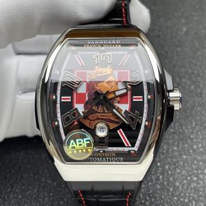 Đồng Hồ Franck Muller Vanguard V45 Croatia ZVONIMIR Vỏ Trắng Mặt Đen Dây Da Replica 1:1 ABF 45mm