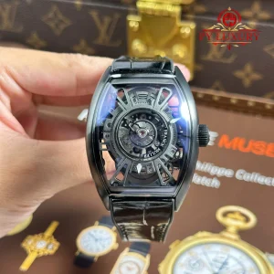 Đồng Hồ Franck Muller Curvex CX Grand Central Tourbillon Esqueleto All Black Mặt Số Skeleton Replica 1:1 36mm x 53.1mm