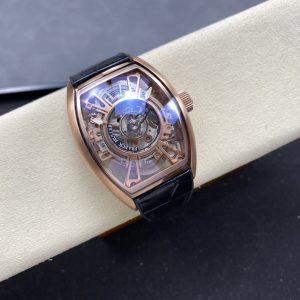 Đồng Hồ Franck Muller Curvex CX Grand Central Tourbillon Vàng Hồng Mặt Số Skeleton Rep 1:1 36mm x 53.1mm