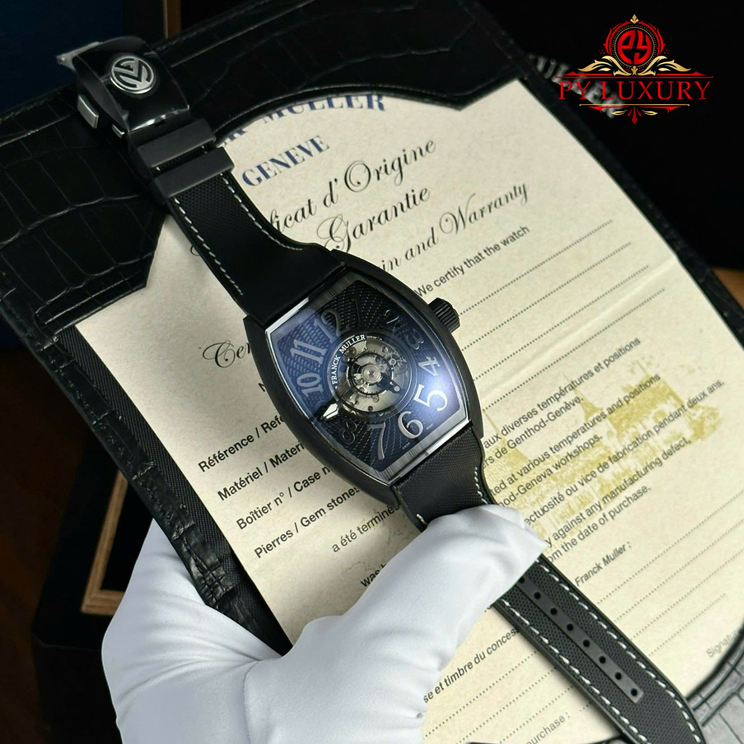 Đồng Hồ Franck Muller Grand Central Tourbillon Vỏ Carbon Cọc Số Học Trò Rep 1:1 44mm - Image 2