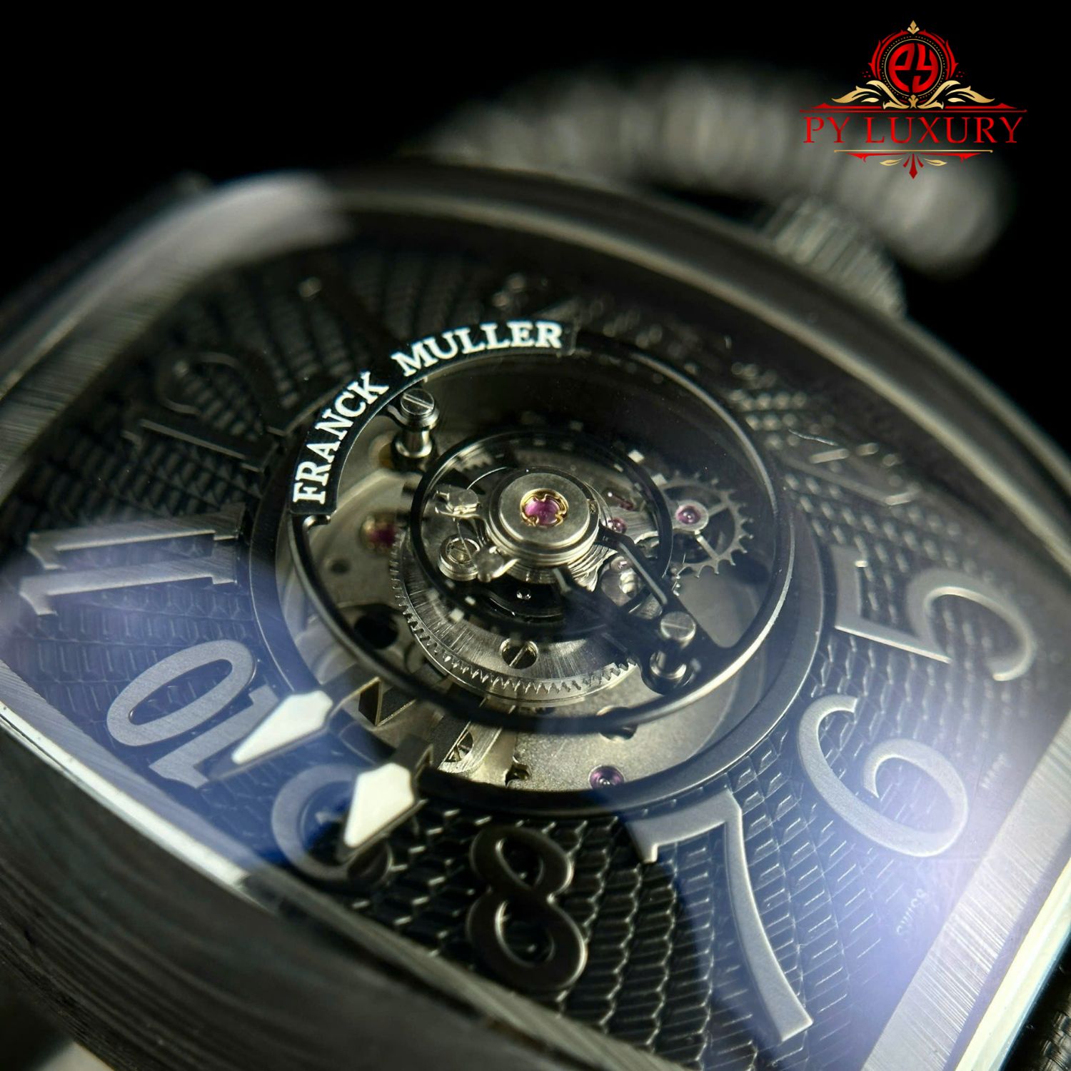 Đồng Hồ Franck Muller Grand Central Tourbillon Vỏ Carbon Cọc Số Học Trò Rep 1:1 44mm - Image 6
