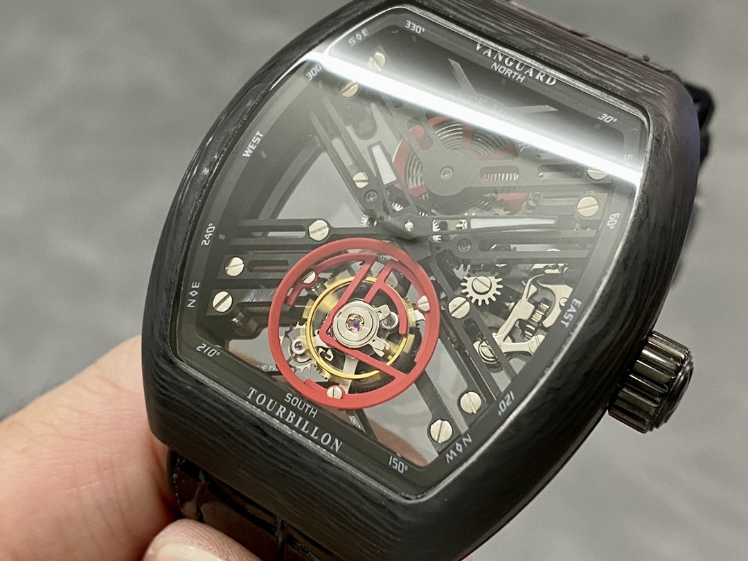 Đồng Hồ Franck Muller Vanguard Skeleton Tourbillon Vỏ Carbon Dây Da Rep 1:1 ABF 45mm - Image 2