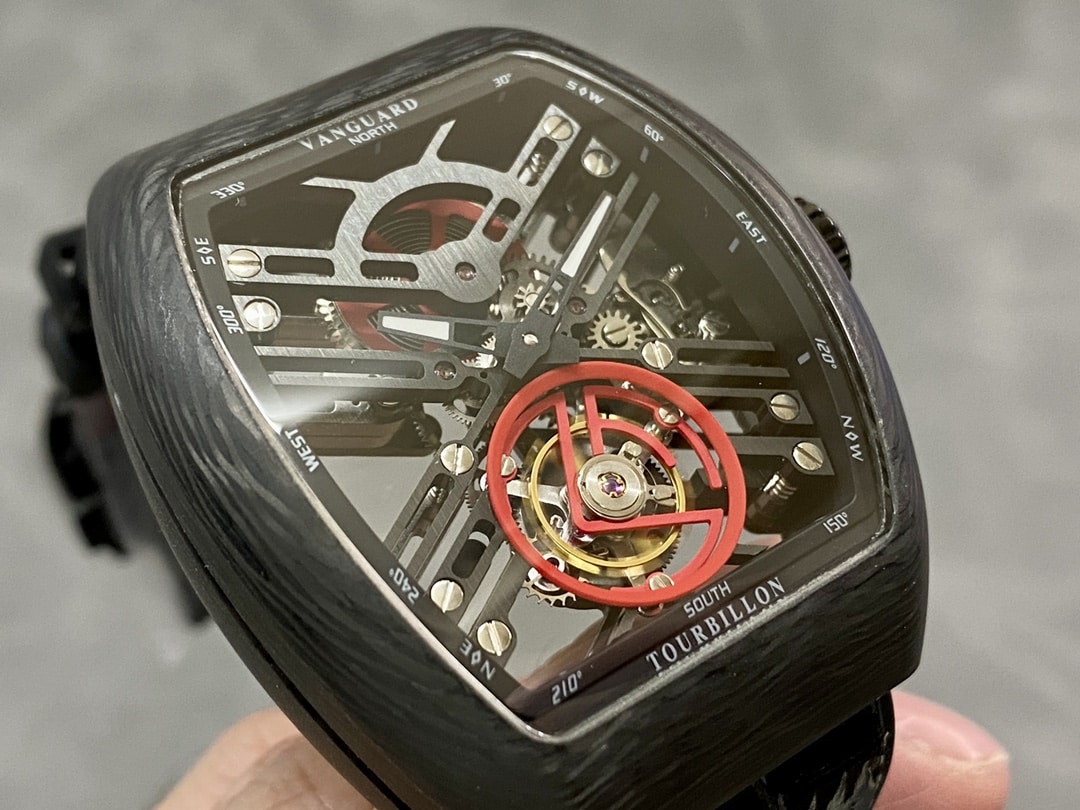 Đồng Hồ Franck Muller Vanguard Skeleton Tourbillon Vỏ Carbon Dây Da Rep 1:1 ABF 45mm - Image 3